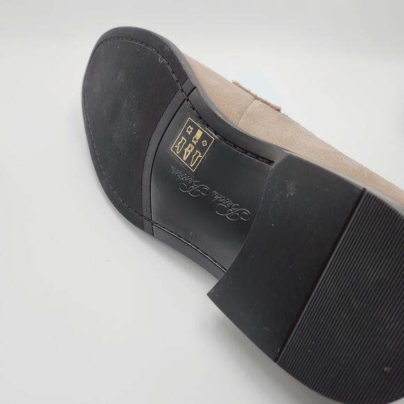 Mens Size 10 Brooks Brothers Penny Loafers Upper Suede Almond Toe Slip On Beige main image 5